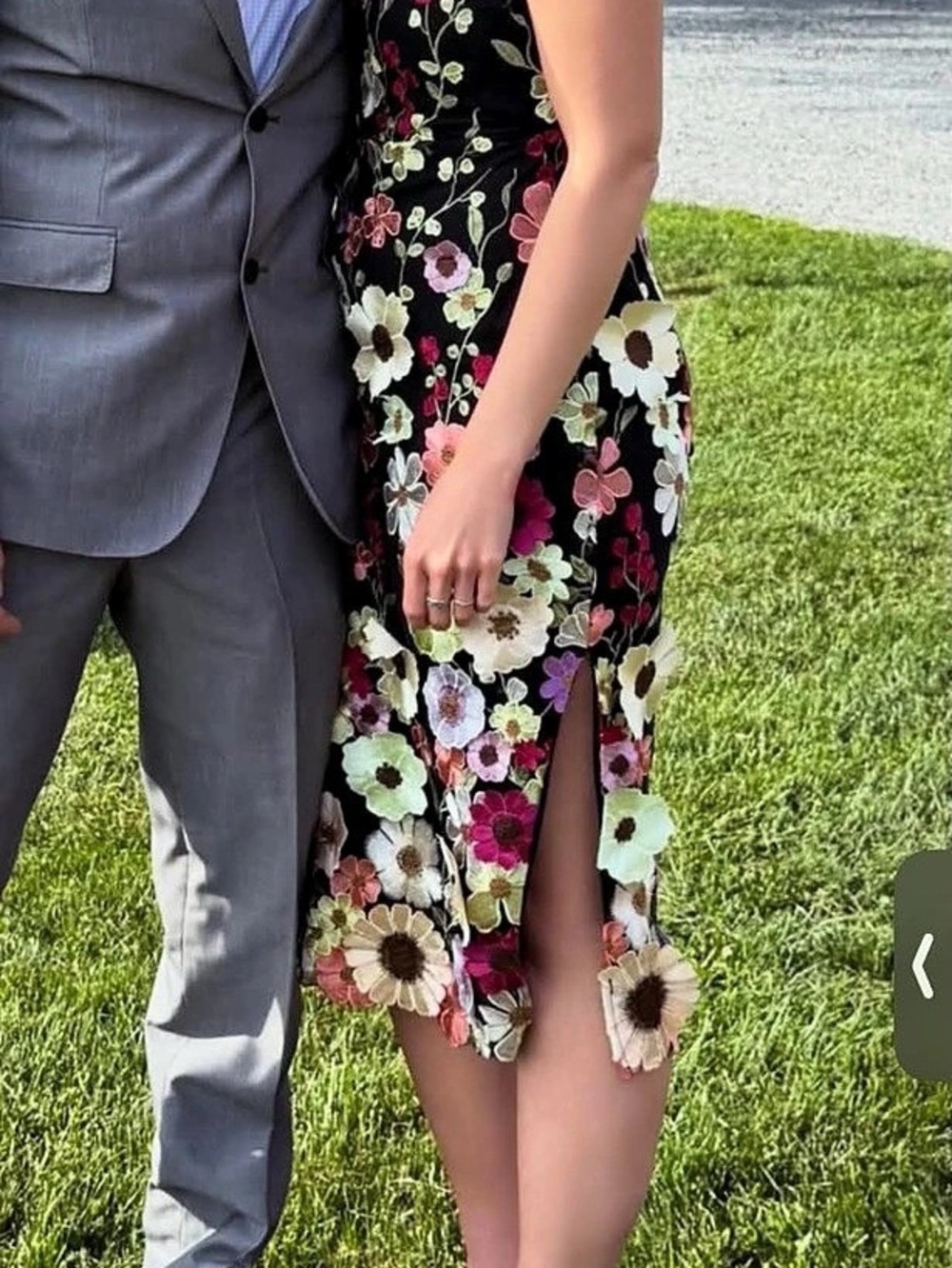 Lulus Impressive Blossom Black 3D Floral Embroidered Midi Dress